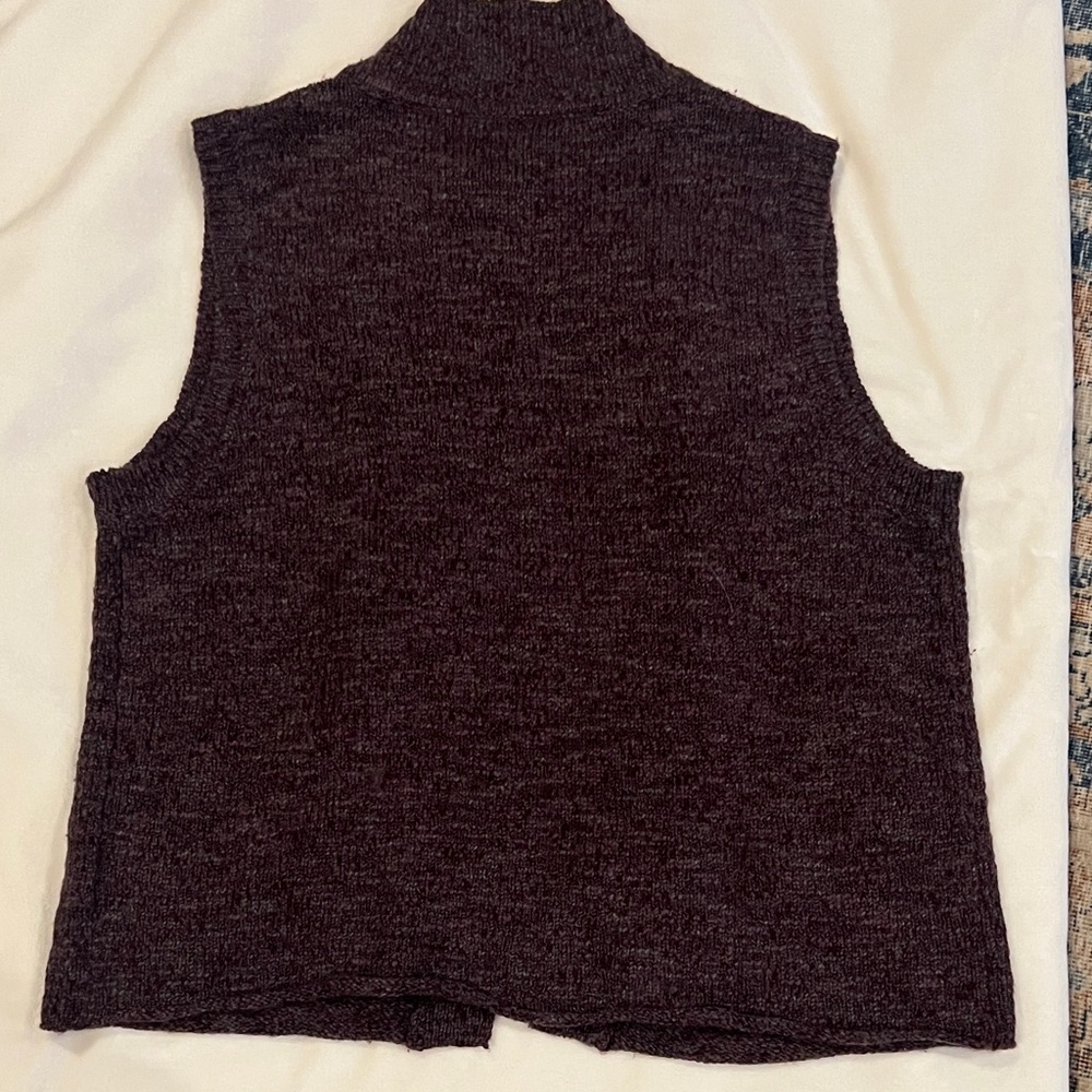 J. Jill purple wool alpaca blend sleeveless button down sweater vest size Large - Picture 8 of 9